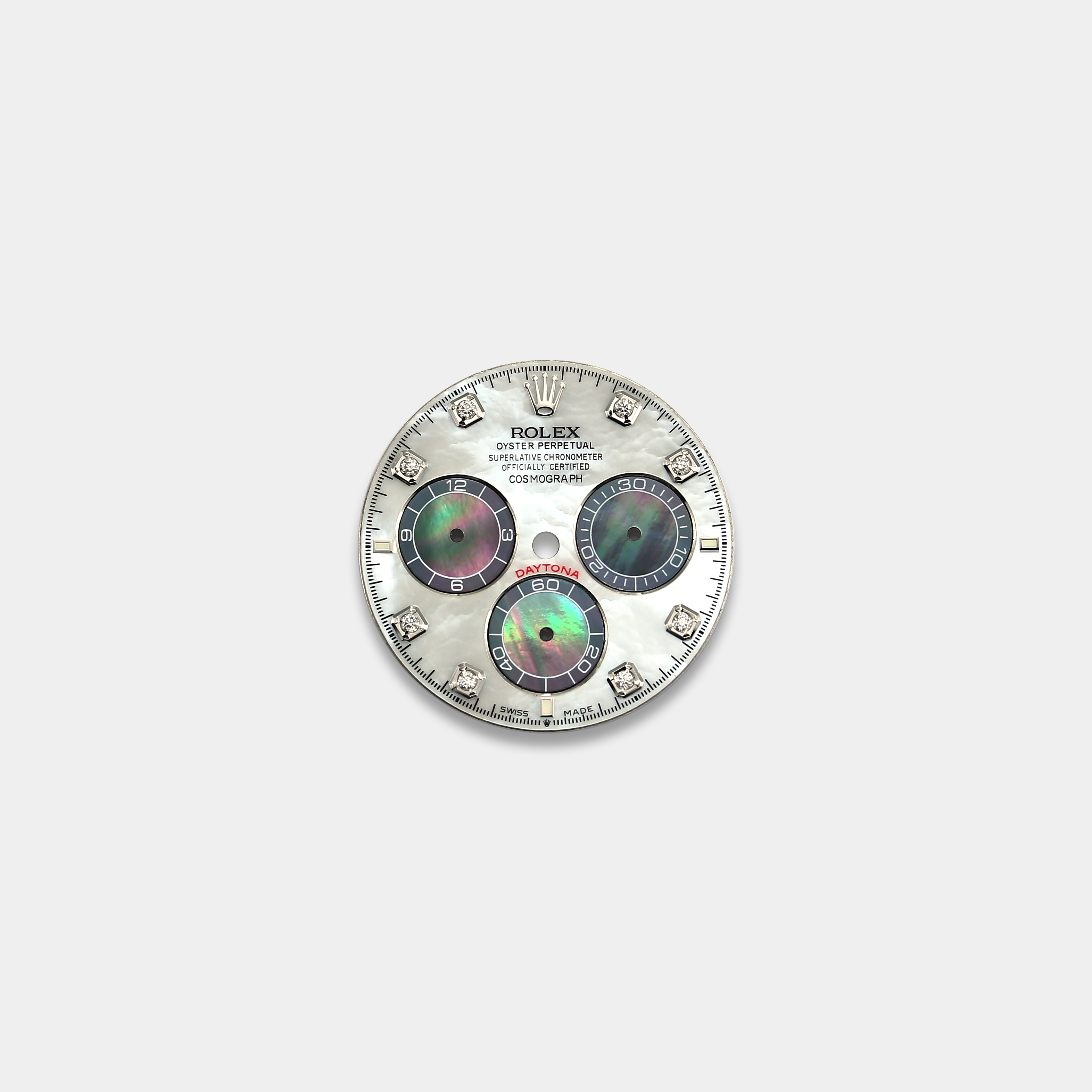 롤렉스 데이토나 커스텀다이얼 자개(MOP) 다이얼 화이트골드용 8p 다이아 인덱스(동심원 흑자개)