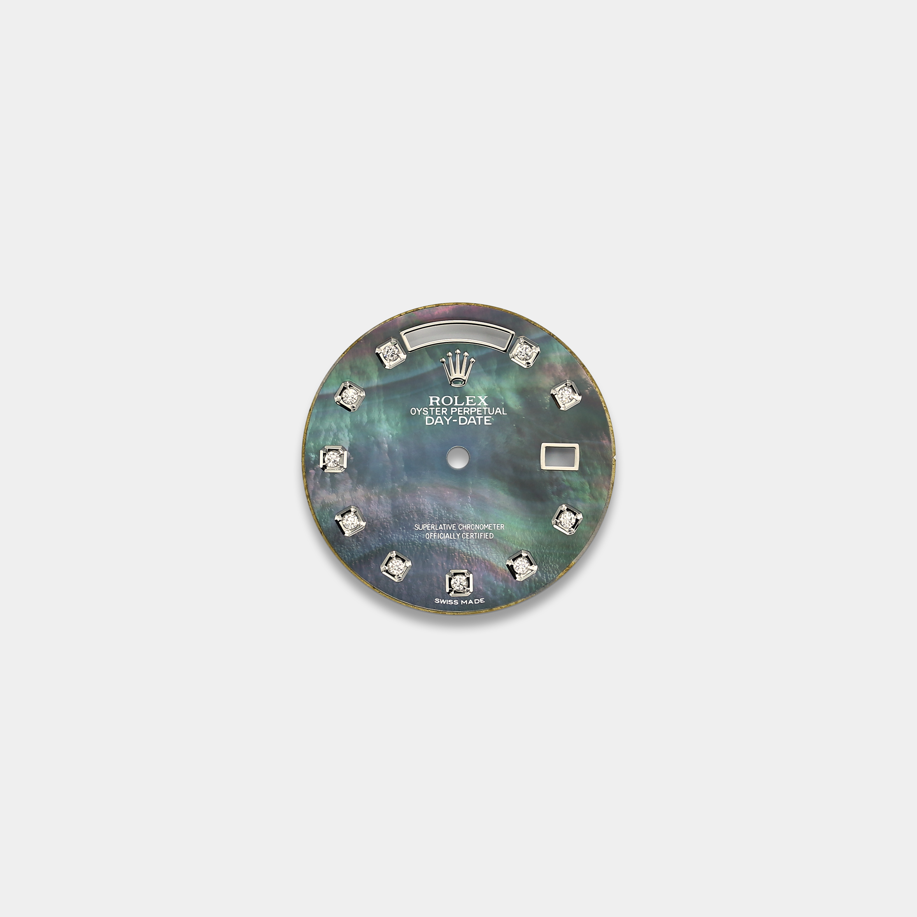 롤렉스 데이데이트 36mm 커스텀다이얼 흑자개(Tihitian MOP) 다이얼 화이트골드용 다이아 인덱스