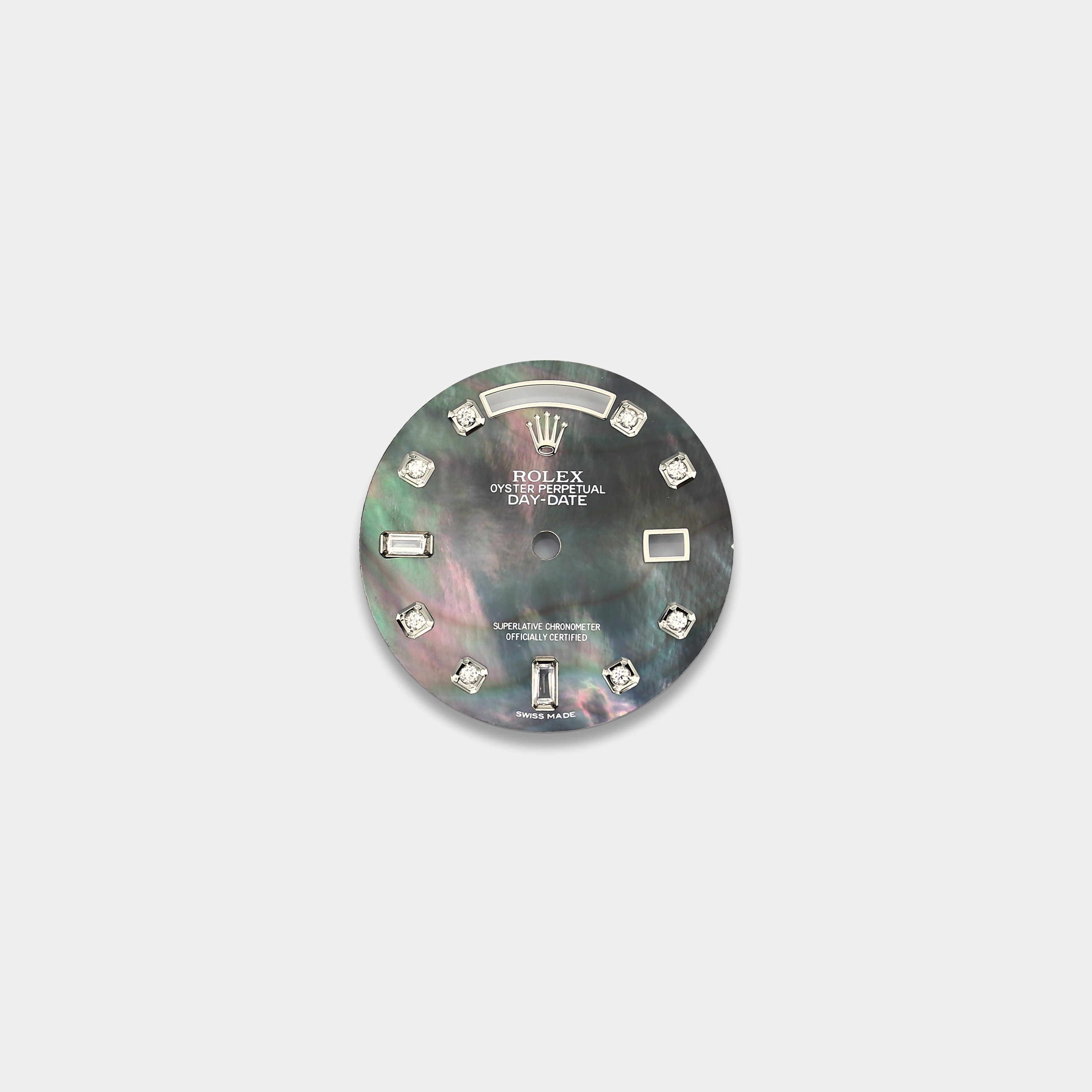 롤렉스 데이데이트 36mm 커스텀다이얼 흑자개(Tihitian MOP) 다이얼 옐로골드용 다이아 인덱스