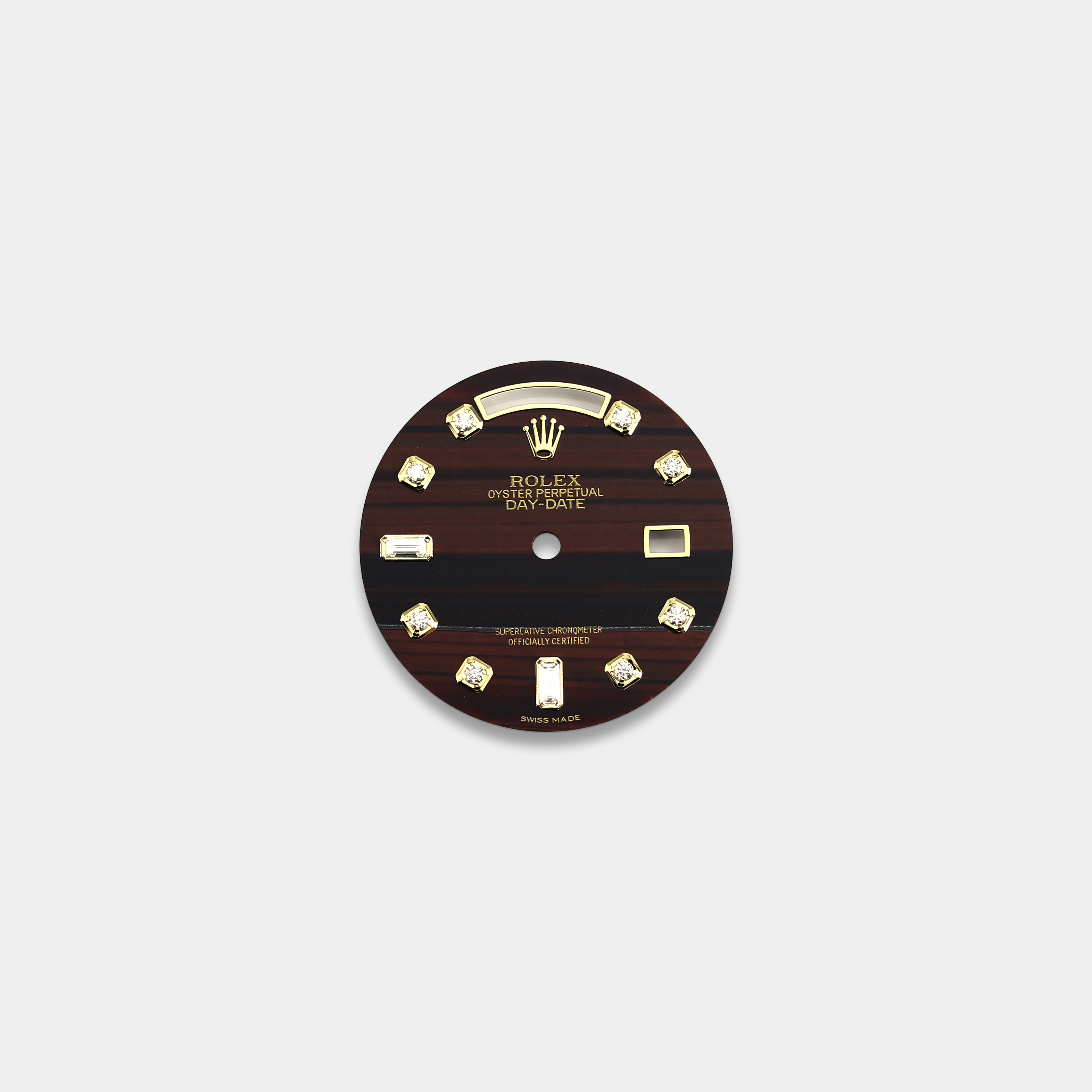 롤렉스 데이데이트 36mm 커스텀다이얼 호안석(Tiger's eye) 다이얼 옐로골드용 다이아 인덱스