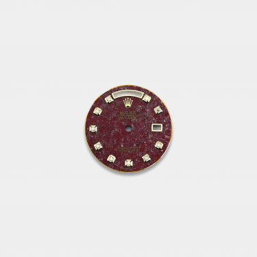 롤렉스 데이데이트 36mm 커스텀다이얼 루벨라이트(Rubelite) 다이얼 옐로골드용 10p 다이아 인덱스