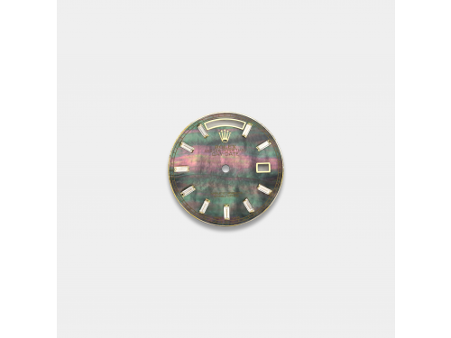 롤렉스 데이데이트 36mm 커스텀다이얼 흑자개(Tihitian MOP) 다이얼 옐로골드용 바게뜨 다이아 인덱스