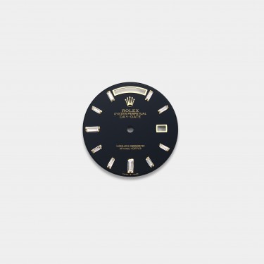 롤렉스 데이데이트 40mm 커스텀다이얼 오닉스(Onyx) 다이얼 옐로골드용 바게뜨 다이아 인덱스