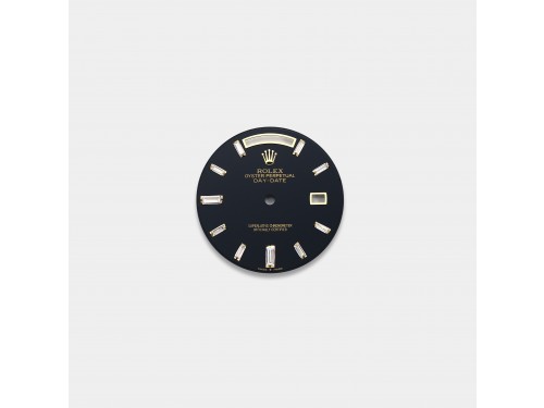 롤렉스 데이데이트 40mm 커스텀다이얼 오닉스(Onyx) 다이얼 옐로골드용 바게뜨 다이아 인덱스