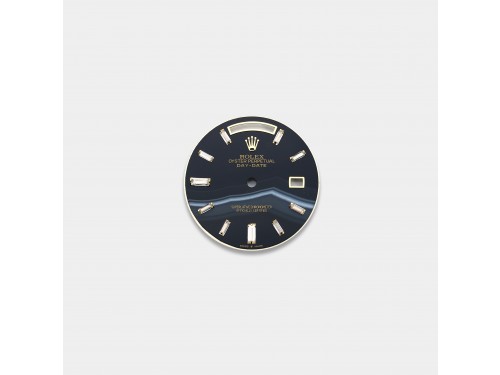 롤렉스 데이데이트 40mm 커스텀다이얼 마노(Black Agate) 다이얼 옐로골드용 바게뜨 다이아 인덱스