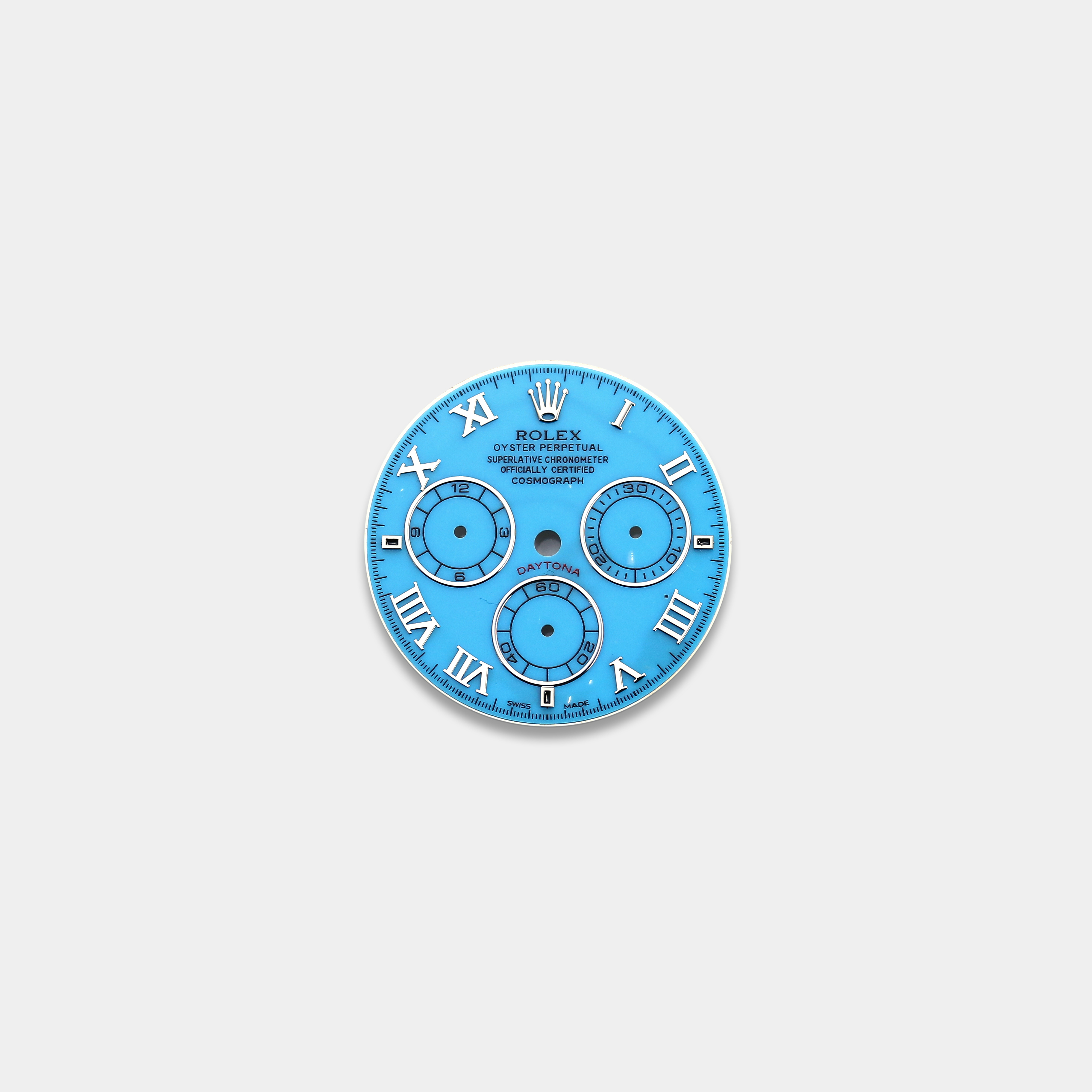 롤렉스 데이토나 커스텀다이얼 터키석(Turquoise) 다이얼 화이트골드용 로만 인덱스(데이토나비치에디션)