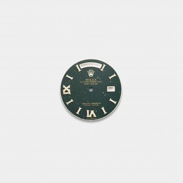 롤렉스 데이데이트 36mm 커스텀다이얼 녹색 어벤추린(Green Aventurine) 다이얼 옐로골드용 로만 다이아 인덱스