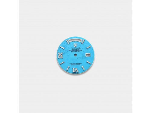 롤렉스 데이데이트 36mm 커스텀다이얼 청색 옥(Blue jadeite) 다이얼 화이트골드용 로만 다이아 인덱스
