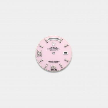 롤렉스 데이데이트 36mm 커스텀다이얼 핑크 오팔(Pink Opal) 화이트골드용  다이아 로만 인덱스