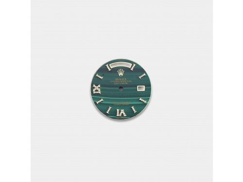 롤렉스 데이데이트 36mm 커스텀다이얼 공작석 (malachite) 옐로골드용 다이아 로만 인덱스