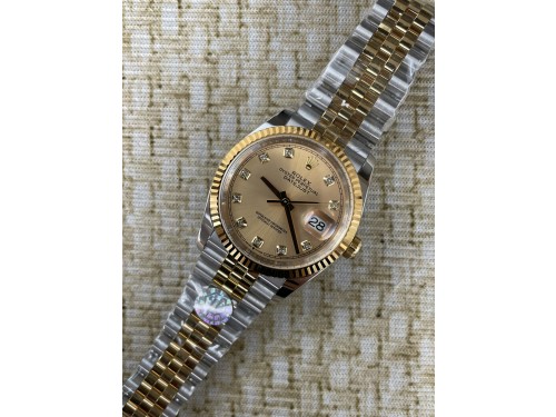 QP공장 롤렉스 데이저스트 36미리 최신형 옐로우 골드 콤비 샴페인 골드 텐포인트