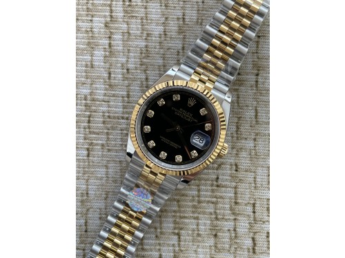 QP공장 롤렉스 데이저스트 36미리 최신형 옐로우 골드 콤비 블랙 텐포인트