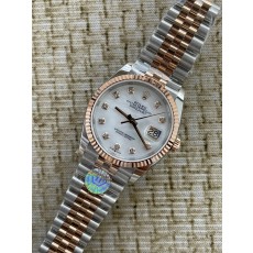 QP공장 롤렉스 데이저스트 36미리 최신형 로즈골드 콤비 자개 텐포인트