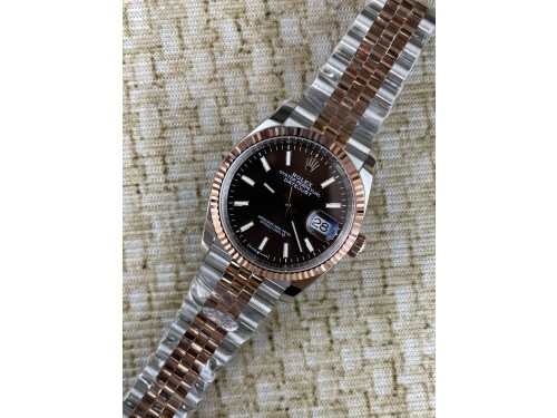 QP공장 롤렉스 데이저스트 36미리 최신형 로즈골드 콤비 초코 바인덱스