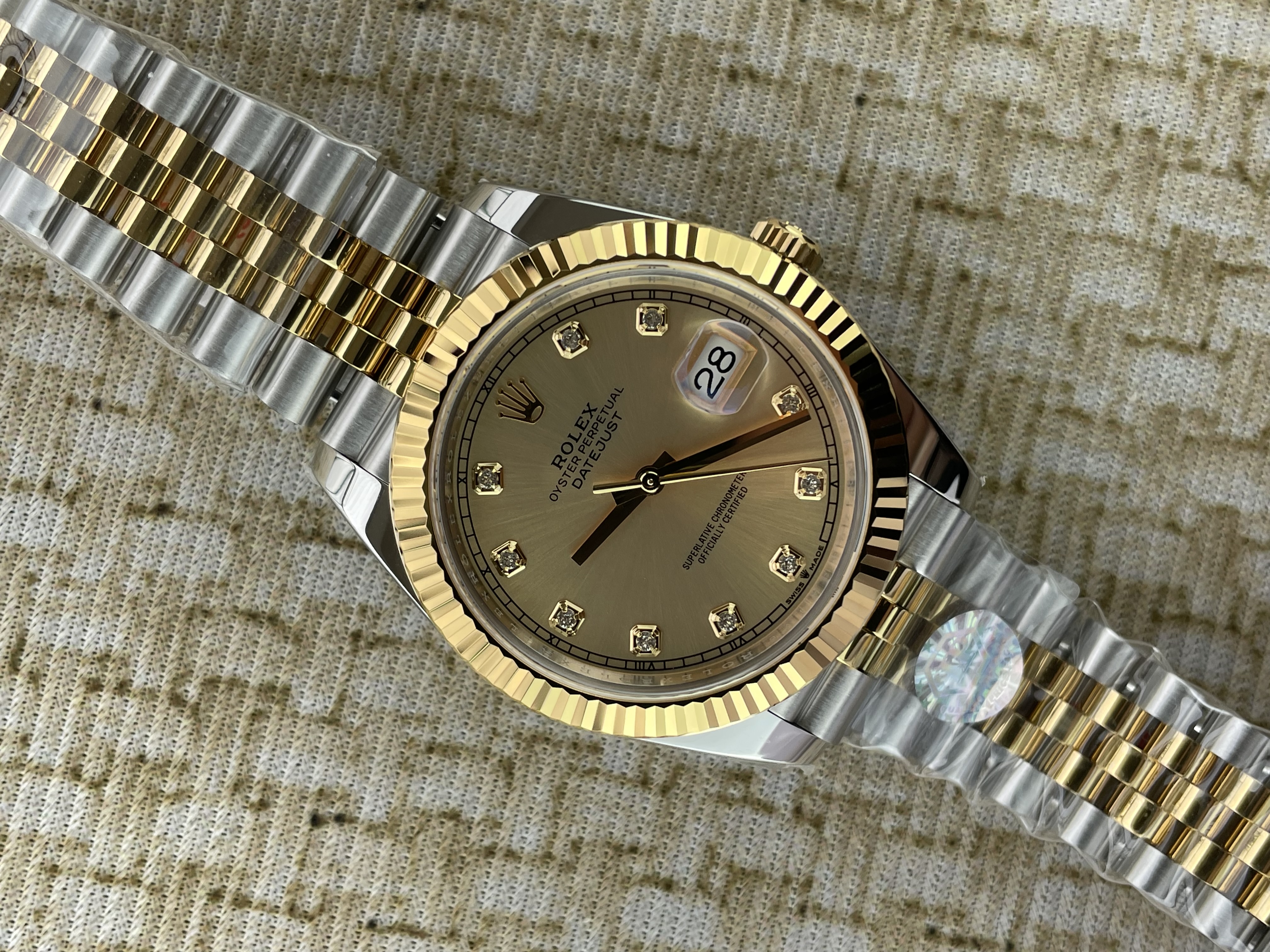 QP공장 롤렉스 데이저스트 41 126334 콤비 옐로우골드 샴페인골드다이얼 텐포인트  