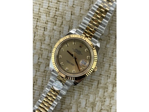 QP공장 롤렉스 데이저스트 41 126334 콤비 옐로우골드 샴페인골드다이얼 텐포인트  