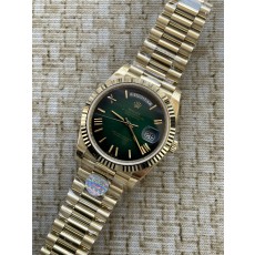 QP공장 롤렉스 데이데이트40 옐로우골드 텅스텐 그린옴브레로만다이얼 스틸브레이슬릿 208~211g로