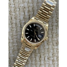 QP공장 롤렉스 데이데이트40 옐로우골드 텅스텐 블랙다이얼 스틸브레이슬릿 208~211g로