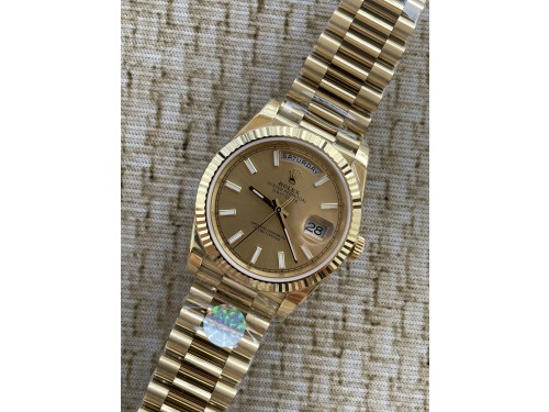 QP공장 롤렉스 데이데이트40 옐로우골드 텅스텐 골드다이얼 스틸브레이슬릿 208~211g로