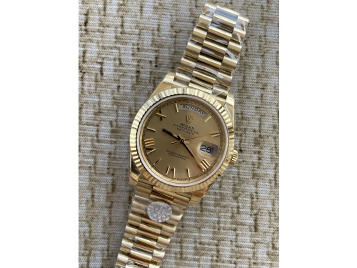 QP공장 롤렉스 데이데이트40 옐로우골드 텅스텐 골드로만다이얼 스틸브레이슬릿 208~211g로