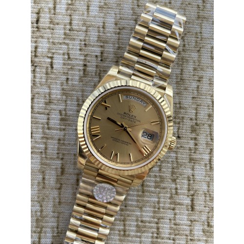 QP공장 롤렉스 데이데이트40 옐로우골드 텅스텐 골드로만다이얼 스틸브레이슬릿 208~211g로