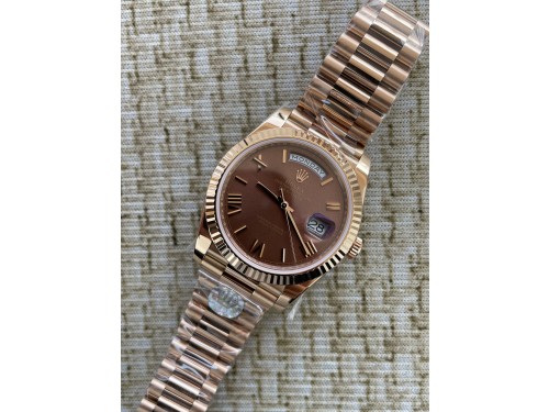 QP공장 롤렉스 데이데이트40 로즈골드 텅스텐 브라운로만다이얼 