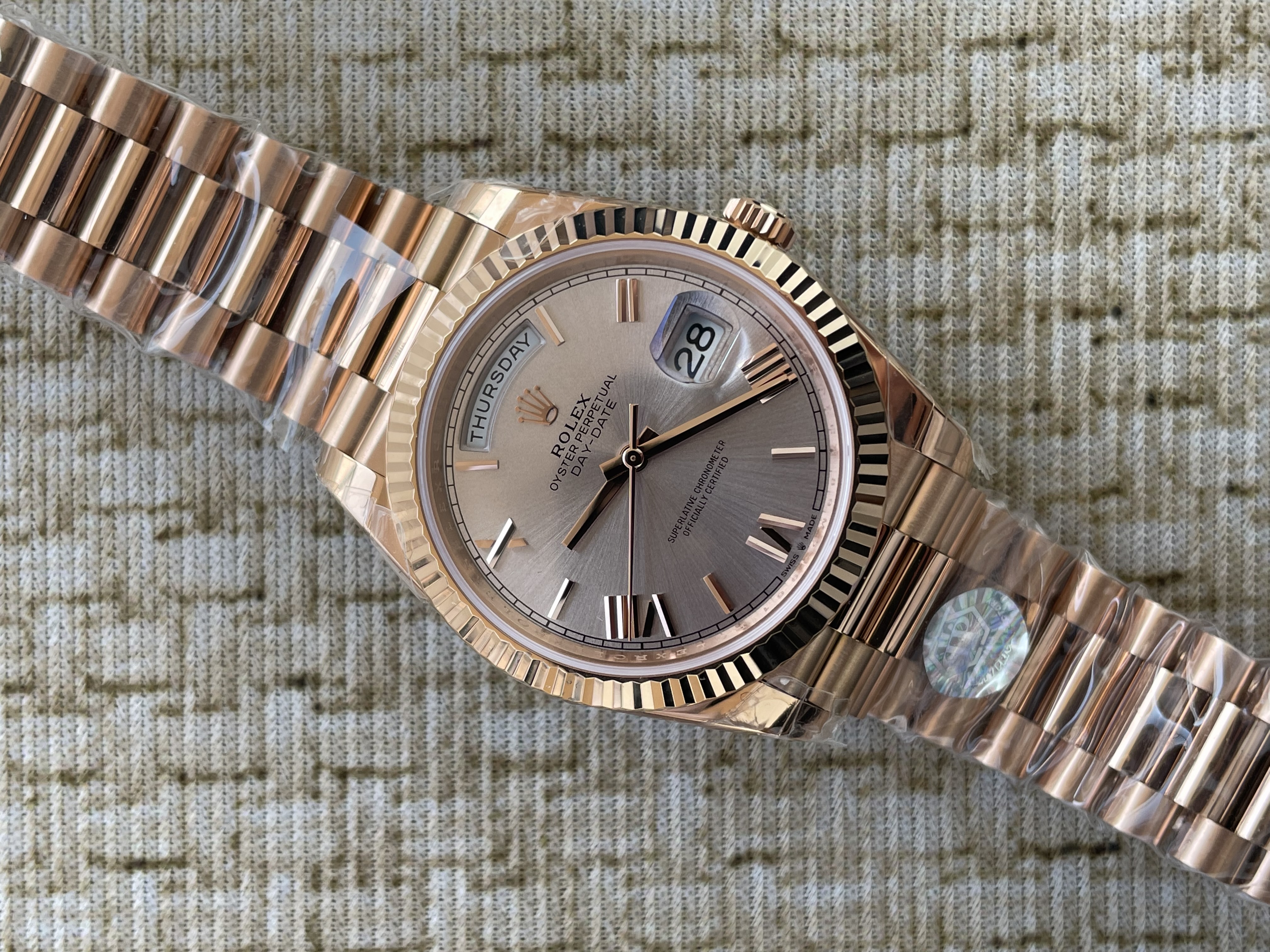 QP공장 롤렉스 데이데이트40 로즈골드 텅스텐 로골로만다이얼 