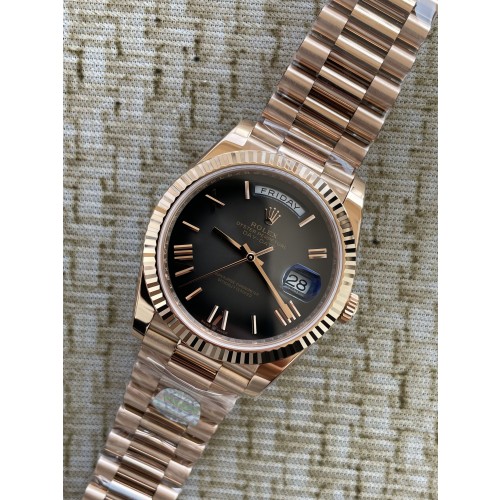 QP공장 롤렉스 데이데이트40 로즈골드 텅스텐 그레이옴브레로만다이얼 