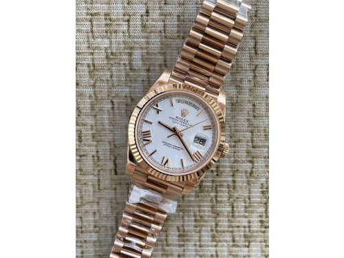 QP공장 롤렉스 데이데이트40 로즈골드 텅스텐 화이트로만다이얼 