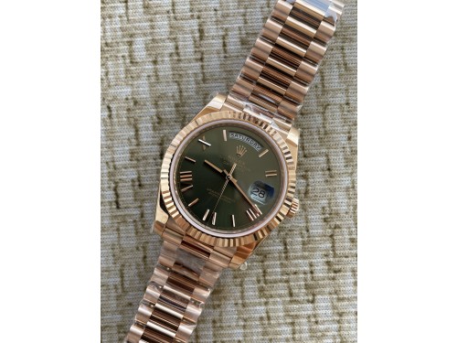 QP공장 롤렉스 데이데이트40 로즈골드 텅스텐 그린로만다이얼 