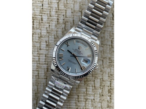 QP공장 롤렉스 데이데이트40 텅스텐 아이스블루로만다이얼 