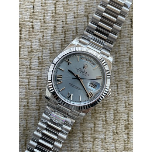 QP공장 롤렉스 데이데이트40 텅스텐 아이스블루로만다이얼 