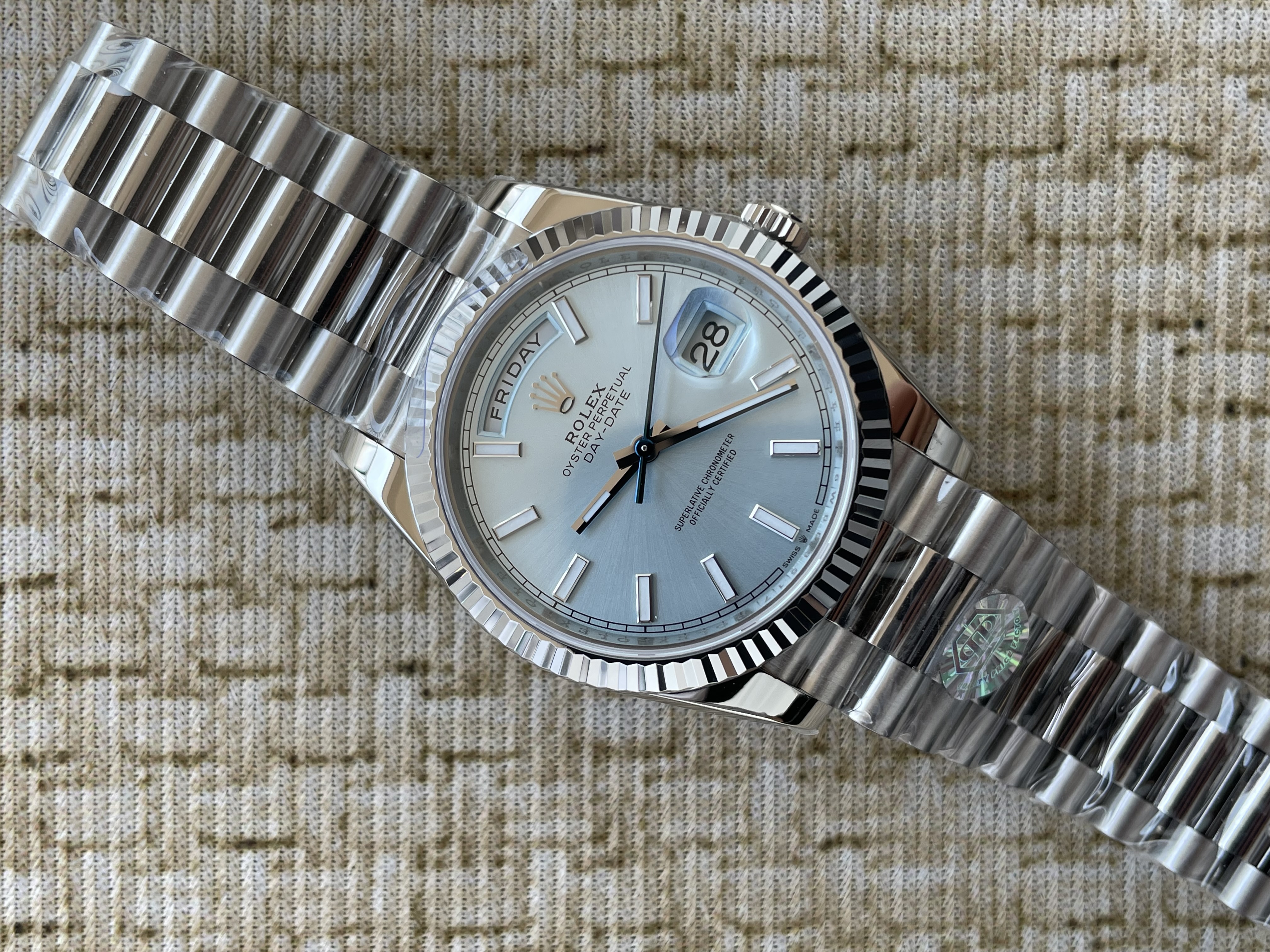 QP공장 롤렉스 데이데이트40 텅스텐 아이스블루다이얼