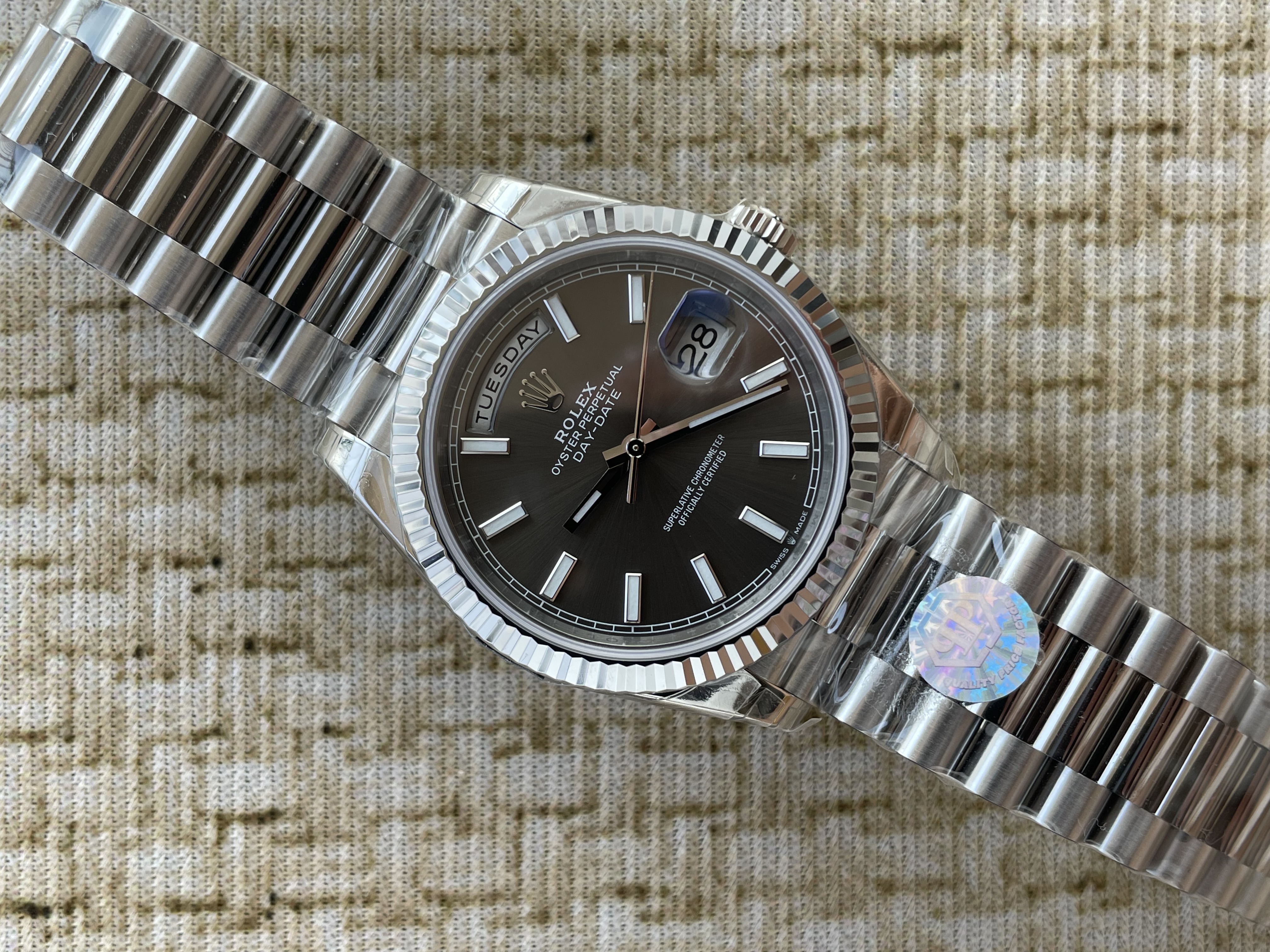 QP공장 롤렉스 데이데이트40 텅스텐 그레이다이얼 